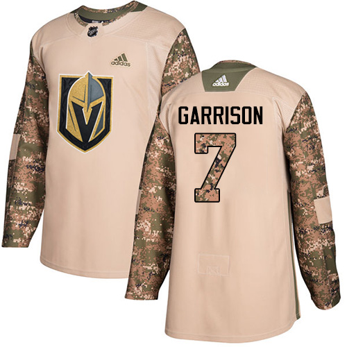 Adidas Golden Knights #7 Jason Garrison Camo Authentic Veterans Day Stitched Youth NHL Jersey